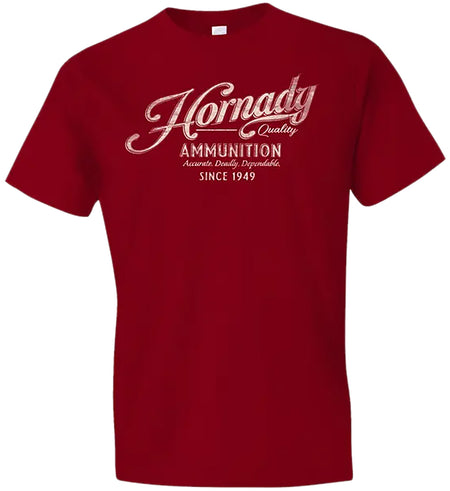 Hornady Gear Vintage Script Red Semi-Fitted Cotton Shirt Large