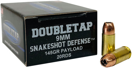DoubleTap 9mm Luger / Parabellum SnakeShot 145 grain Jacketed Hollow Point ammunition