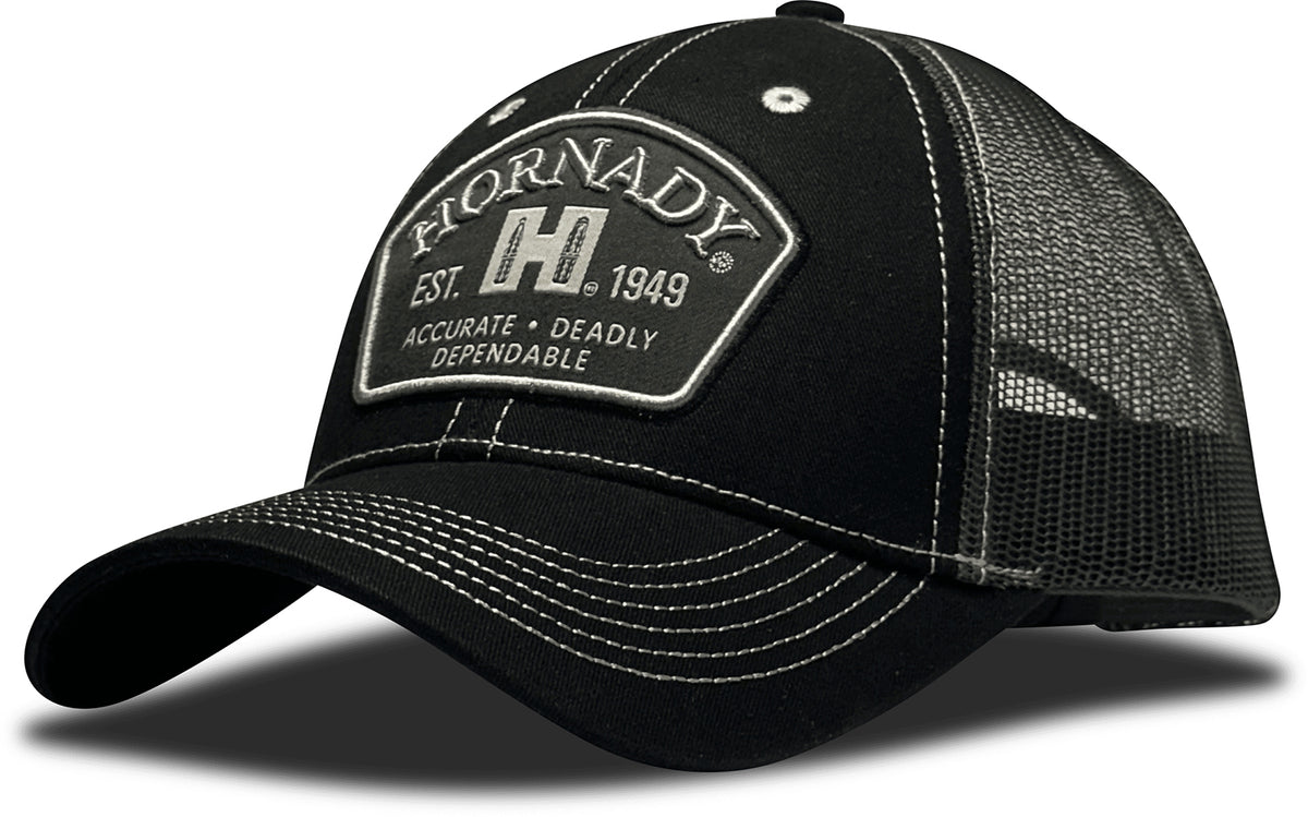 Hornady Gear Black Trucker Cap with Embroidered Hornady Patch