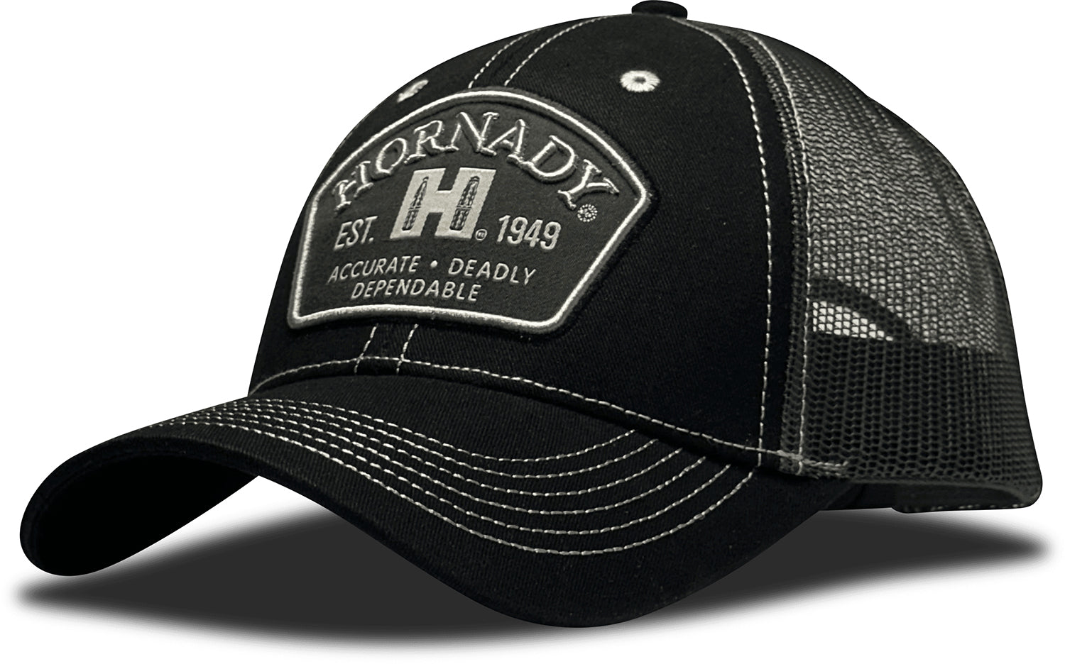 Hornady Gear Black Trucker Cap with Embroidered Hornady Patch