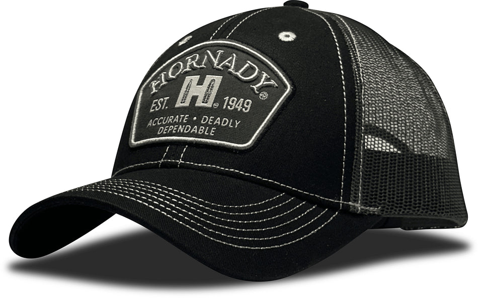 Hornady Gear Black Trucker Cap with Embroidered Hornady Patch