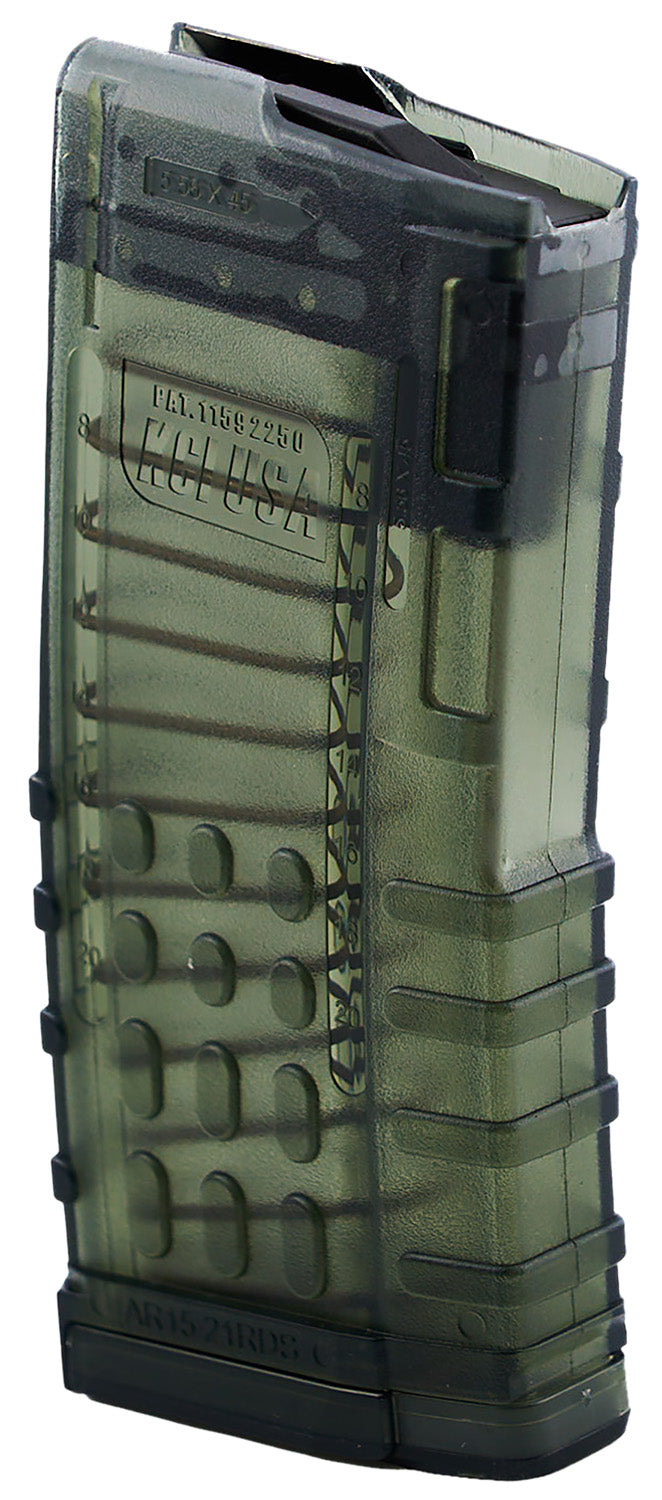 KCI USA KCIMZ066 21rd .223 Remington AR-15 Rifle Magazine Translucent Smoke Polycarbonate