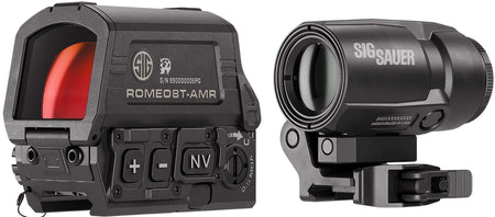 Sig Sauer Romeo8T AMR w/Juliet3T Micro Magnifier 1x40mm/3x22mm Quad Ballistic Reticle Combo Black