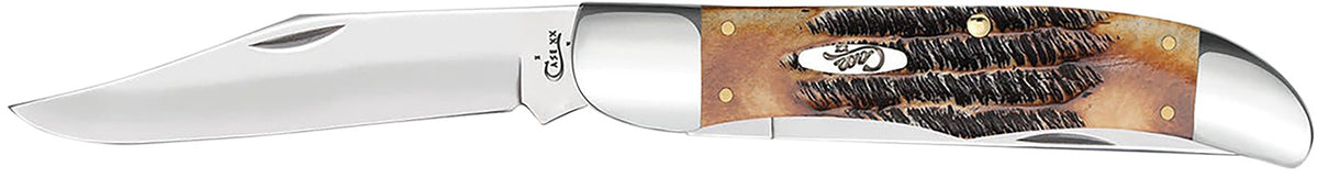 Case 03574 BoneStag Folding Hunter Knife 4.10", Tru-Sharp SS Clip Blade, Mirror Polish