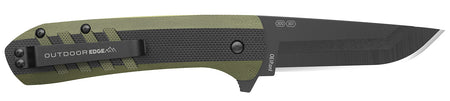Outdoor Edge Razor VX4 3" Folding Plain Knife – VX430BC, Black/Green Handle