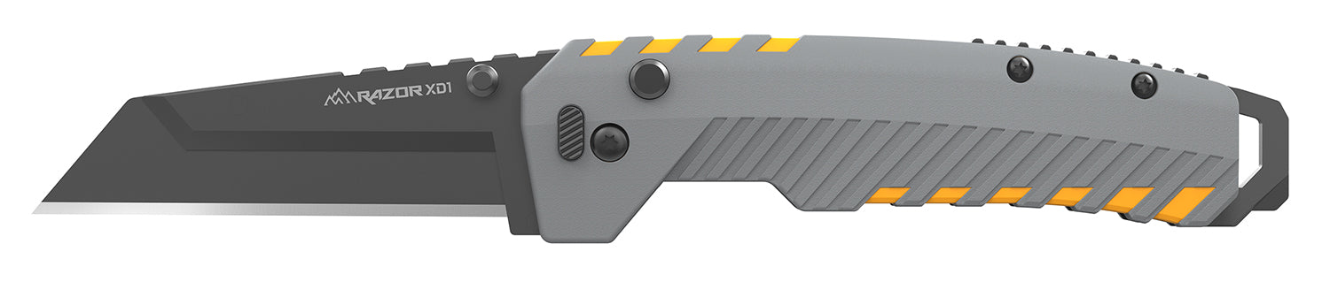 Outdoor Edge Razor XD2 3" Folding Plain 420J2 Stainless Knife – XDS230AC, Gray/Yellow Handle