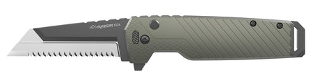 Outdoor Edge Razor XD4 Folding Serrated 3" 420J2 SS Blade Green Handle Knife