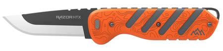 Outdoor Edge Razor HTX Folding Plain Blade 3" 420J2 SS Orange and Gray Handle