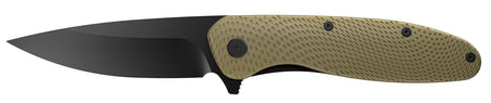 Outdoor Edge Viddux Folding Plain Drop Point 3.15" Black Oxide Blade Green Nylon Handle