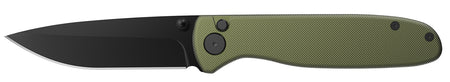 Outdoor Edge Dirk Folding Plain Drop Point 3.25" Black Oxide 8Cr13MoV Green Anodized Handle