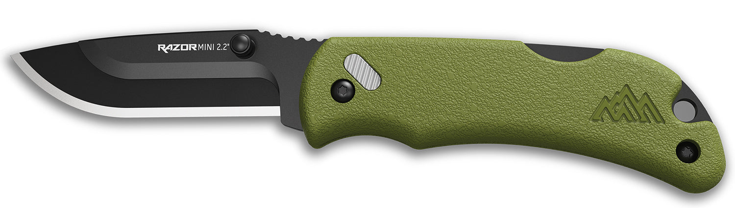 Outdoor Edge RazorMini Folding Plain 2.20" 420J2 SS Blade OD Green Polymer Handle