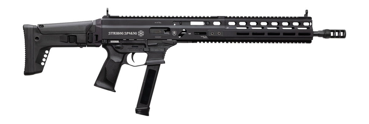 Grand Power 810091156094 Stribog SP9A3G 9mm Luger 16" Black Barrel, Black Receiver, Polymer Stock & Grip