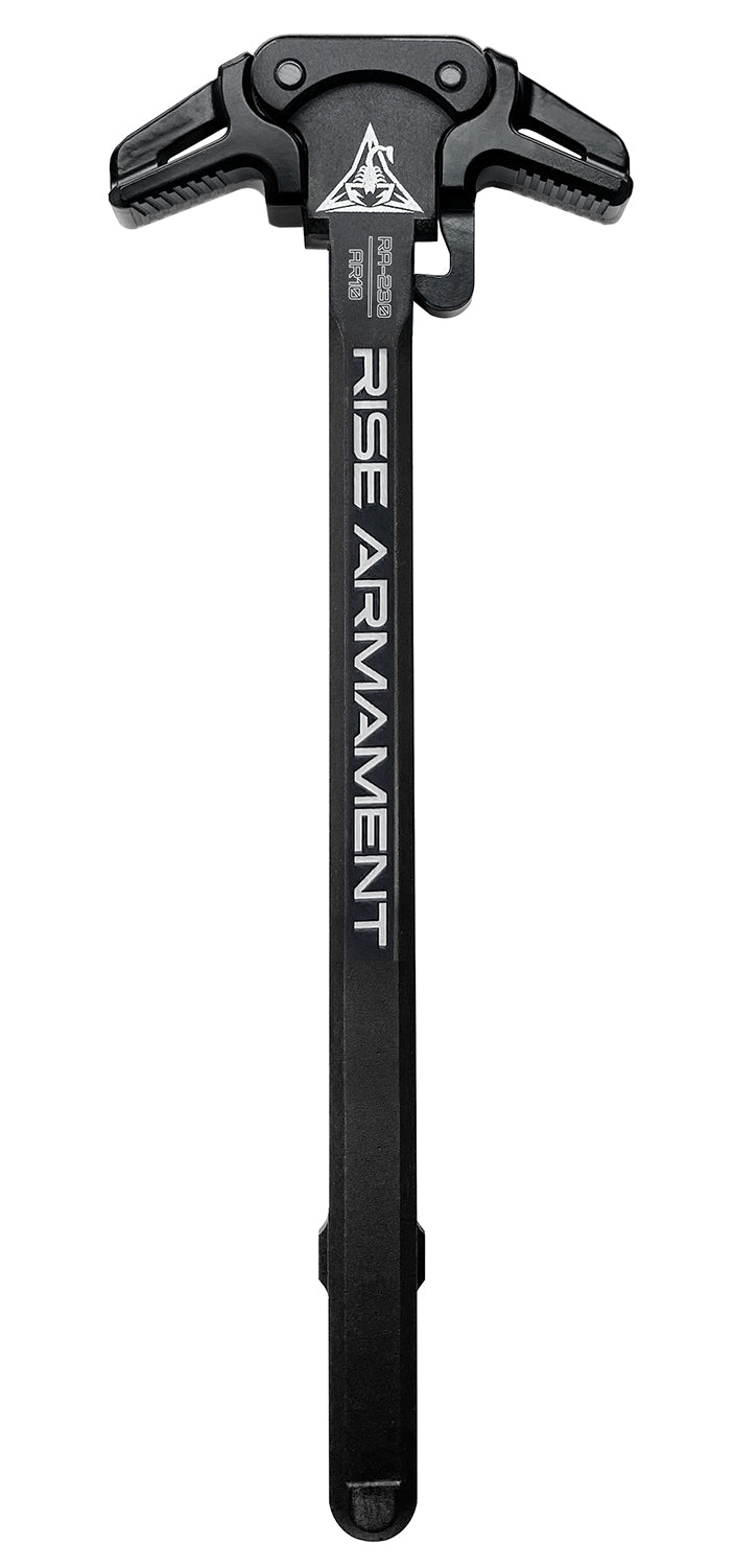 Rise Armament Ambidextrous Charging Handle AR-10 Black Anodized Anti-Slip Grooves