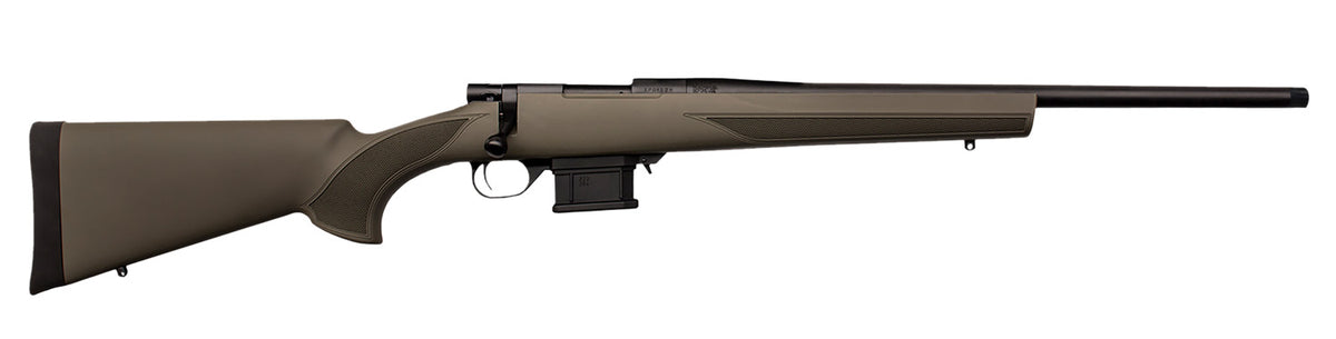 Howa HMACF65GYTH 1500 Mini Action 6.5 Grendel 20" Black Carbon Fiber Threaded Barrel, Black Drilled & Tapped Steel Receiver, Fixed HTI Green Synthetic Stock