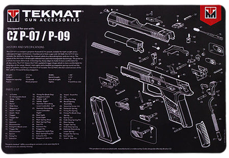 TekMat CZ P-07/P-09 Firearm Cleaning and Maintenance Mat 11x17 Inch