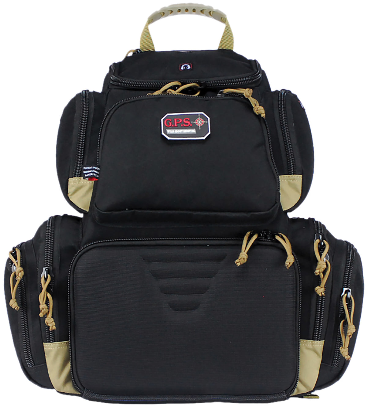 GPS GPS1711BPBT Black and Tan Handgunner Backpack 1000D Nylon Visual ID System