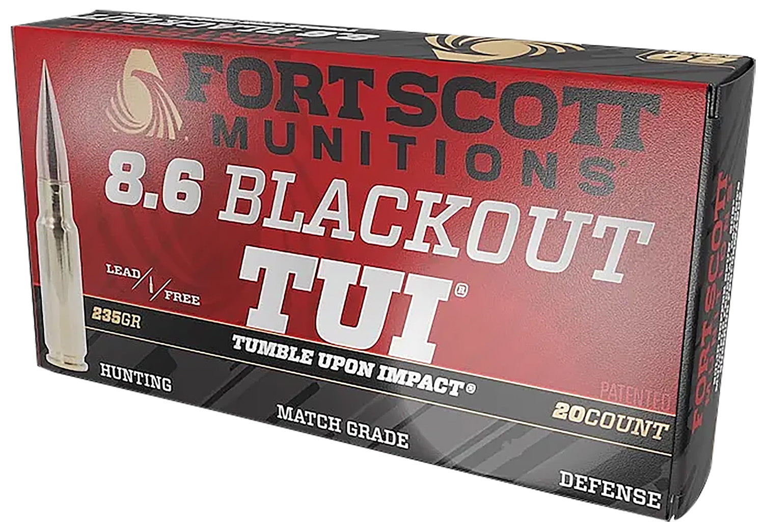 Fort Scott Munitions 8.6mm Blackout  235 grain Solid ammunition