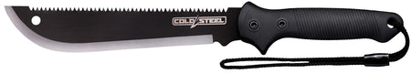 Cold Steel Axis Machete 11" Dual-Edge Carbon Steel Blade, Black Rubber Handle, 18" Long, Includes Sheath