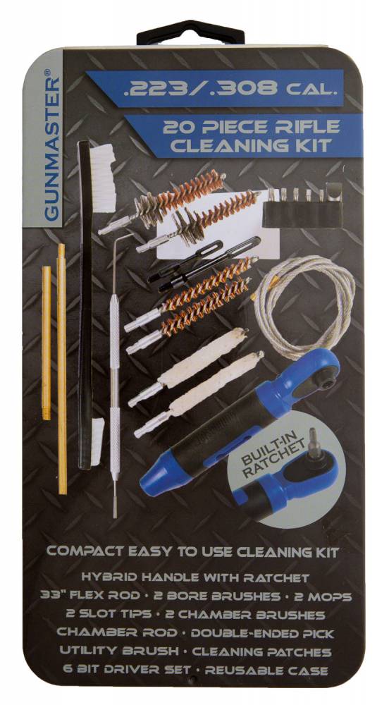 DAC GunMaster Slim Line Universal Cleaning Kit .223 308 20 Piece Ratchet Handle
