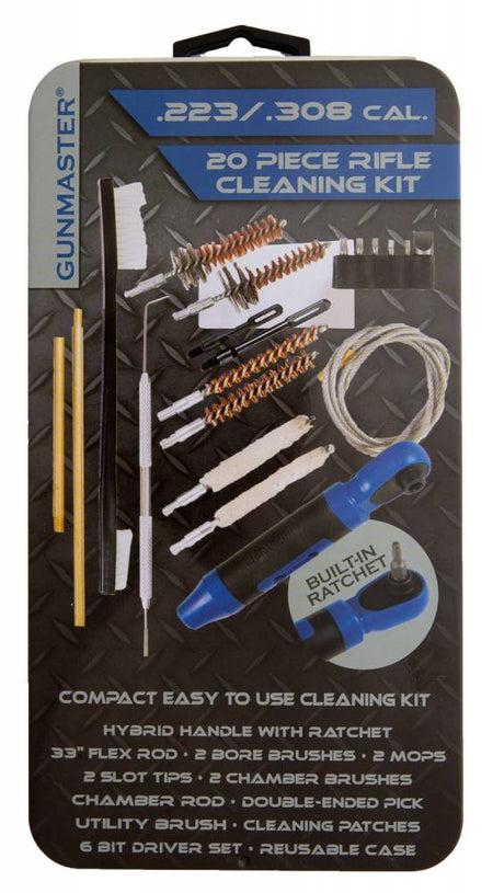 DAC GunMaster Slim Line Universal Cleaning Kit .223 308 20 Piece Ratchet Handle