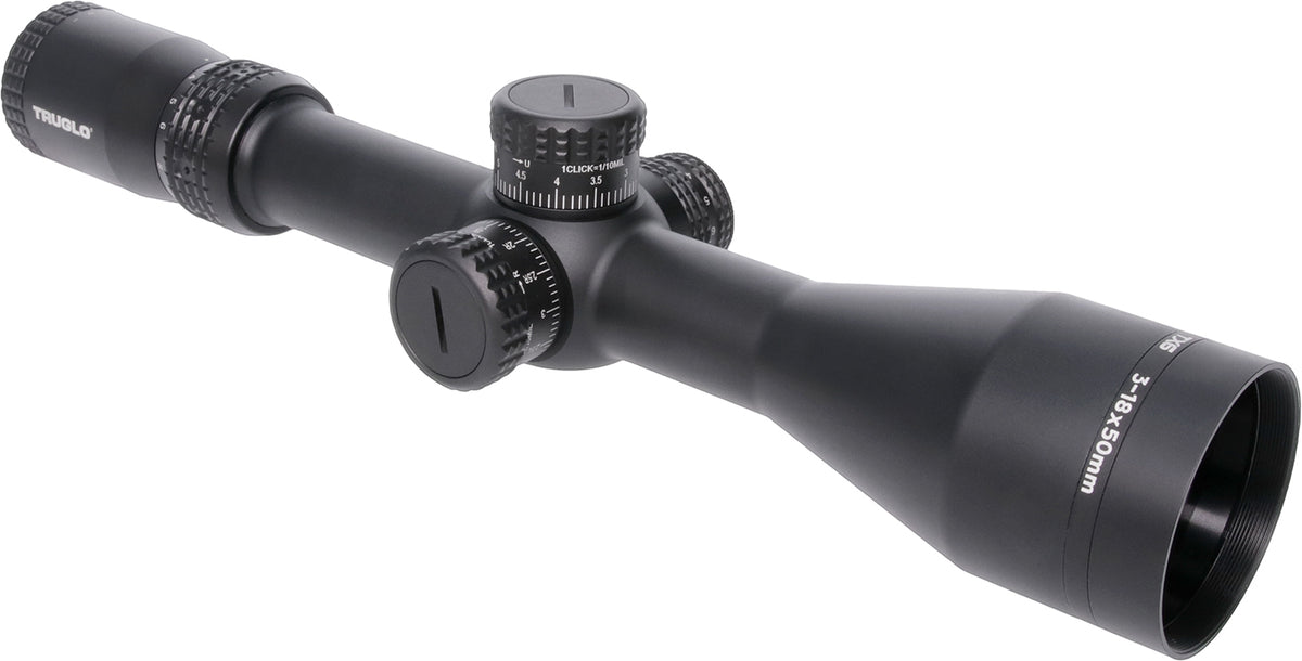 TruGlo TX6 Matte Black 3-18x50mm 30mm Tube Illuminated FFP Rifle Scope TGTG8531TF