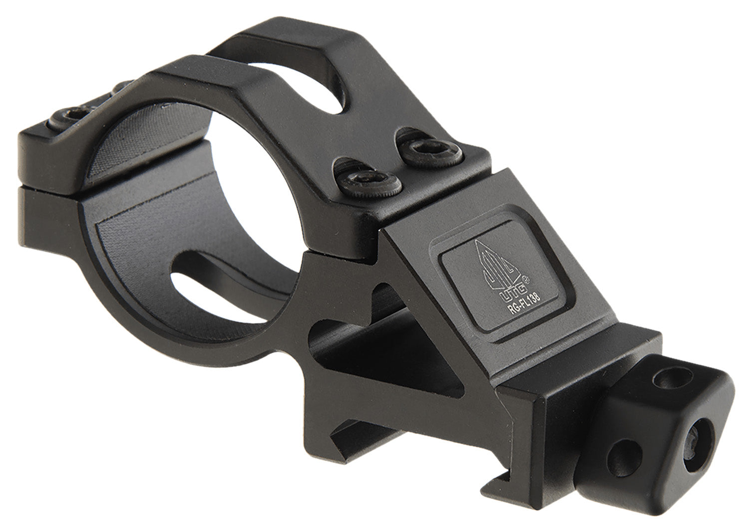 UTG RGFL138 Angled Offset Flashlight Ring Mount Picatinny Black Anodized