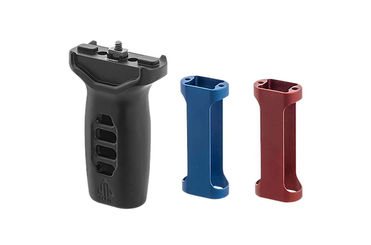 Leapers MTFGM01 Super Slim CNC Aluminum Foregrip Matte Black with Anodized Inserts