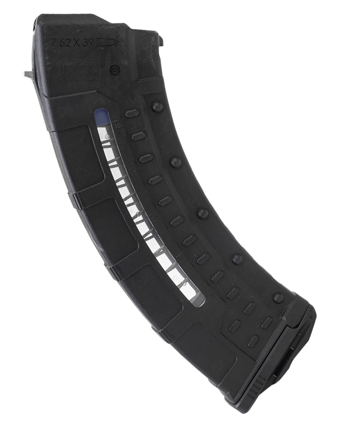 Leapers RBTAKM30 7.62x39mm 30rd Windowed Black Polymer Mag