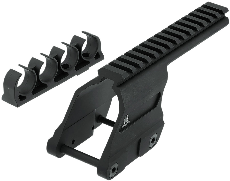 UTG MT-RM870 Remington 870 12 Gauge Optic Mount Picatinny Top Rail with Ammo Carrier