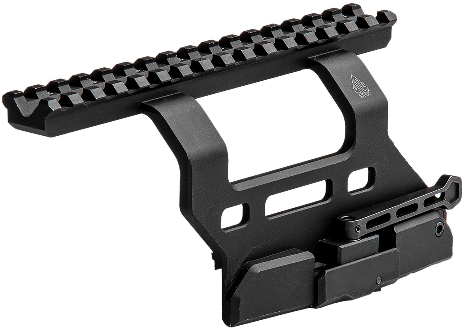 Leapers MTUAK01 QD AK Side Rail Mount 6.69" Matte Black Anodized 6061-T6 Aluminum