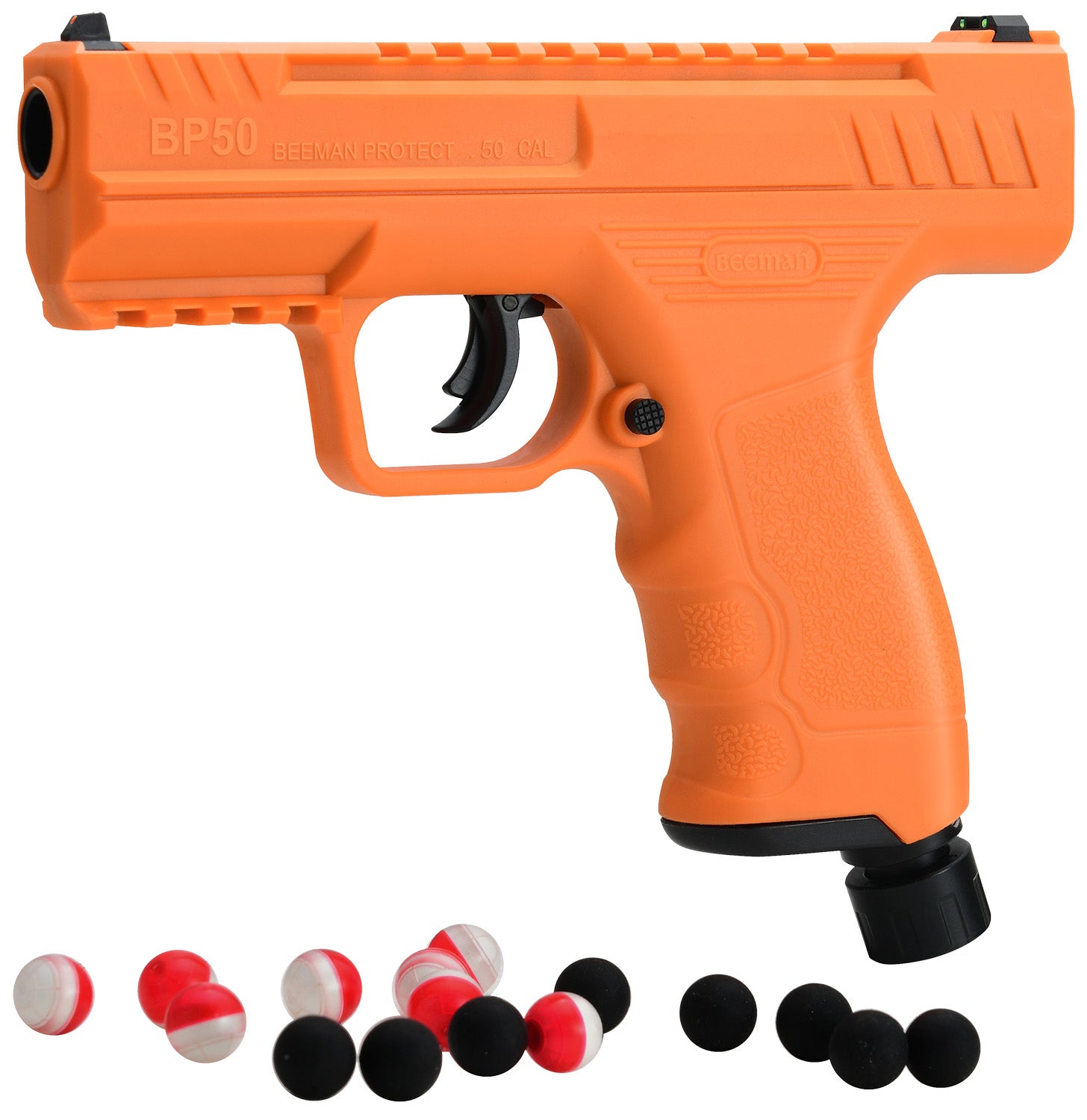Beeman Model 6053 50 Caliber CO2 Projectile Launcher Orange Combo with Pepper and Steel Balls