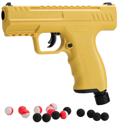 Beeman Model 6055 Projectile Launcher Yellow CO2 50 Caliber Combo with Pepper and Steel Balls