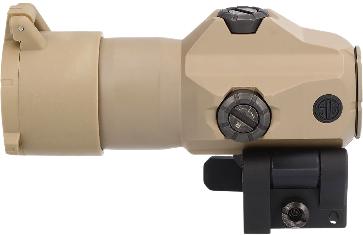Sig Sauer Juliet4 Flat Dark Earth 4x24mm Magnifier PowerCam 90 Mount Flip-to-Side