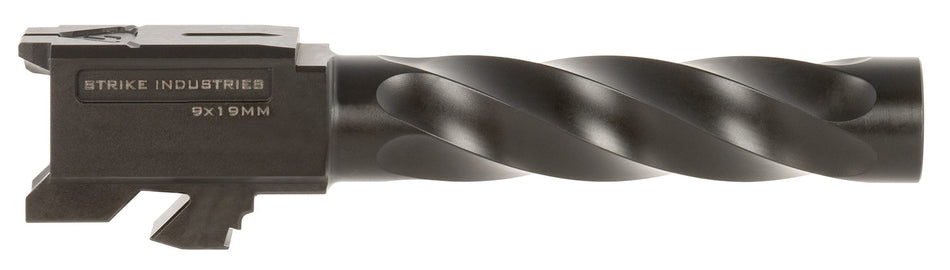 Strike Industries GBARREL19 9mm Stainless Steel Fluted Barrel for Glock 19 Gen 3-5 Black Nitride