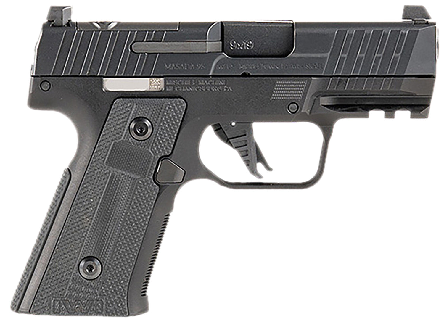 IWI US M9SLIM10CE MASADA Slim Commander Elite Compact Frame 9mm Luger 10+1 3.40" Black Button-Rifled Barrel, Black Optic Ready/Serrated Steel Slide, Black Aluminum Frame w/Picatinny Rail, Polymer Grip