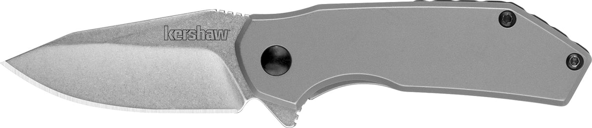 Kershaw 1375 Valve Assisted Opening Folder 2.25" Drop Point 4Cr14 Stonewashed Blade, Stainless Steel Handle