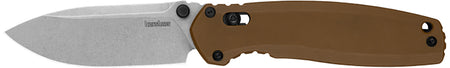 Kershaw 2052 Broadside EDC Folder 3.50" Spear Point D2 Steel Stonewashed Blade, Brown G10 Handle
