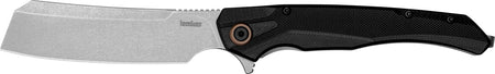 Kershaw Strata Cleaver 4" Folding Knife, Stonewashed D2 Steel Blade, Black G10/Stainless Handle