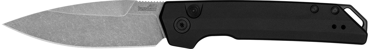 Kershaw 7038 Launch Iridium Auto Folding Knife 3.45" CPM MagnaCut Stonewashed Blade, Black Anodized Handle