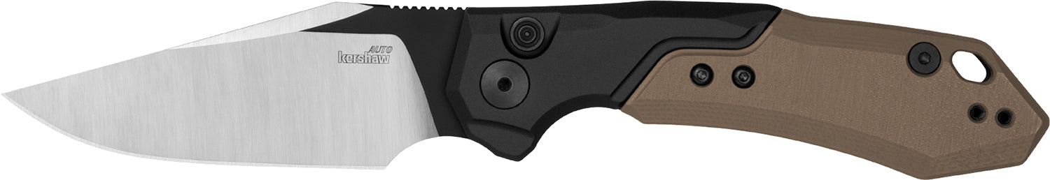 Kershaw 7851 Launch 19 Automatic Clip Point Folder 3.30" CPM 154 SS Blade, Black Anodized Aluminum/G10 Handle