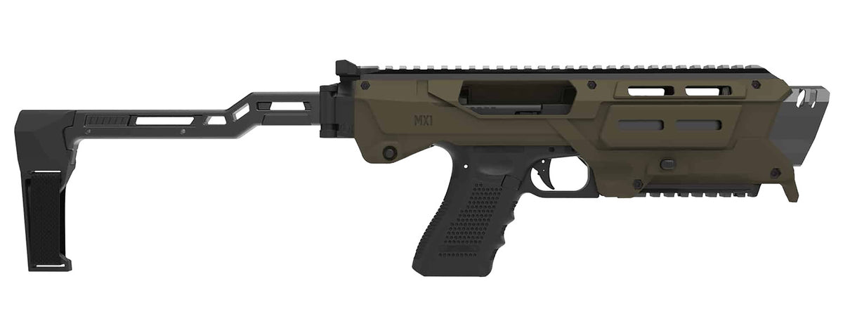 Meta Tactical Llc MX1-PS-GR MX-1 Glock 3/4/5 Gen Chassis Conversion OD Green Aluminum