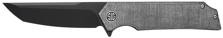 Sig Sauer TS8BB Tsuru Folding Pocket Knife 3.30" Black PVD Tanto 154CM, Salt & Pepper Micarta