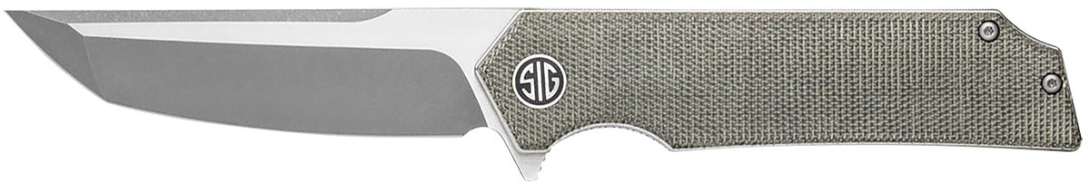 Sig Sauer TS8SG Tsuru Folding Pocket Knife 3.30" Satin Tanto 154CM, Green Micarta