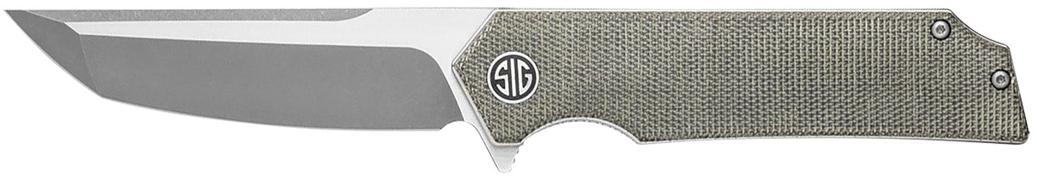 Sig Sauer TS8SG Tsuru Folding Pocket Knife 3.30" Satin Tanto 154CM, Green Micarta