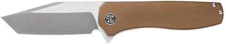 Sig Sauer XISBRN Xiphos Folding Knife 3.40" Dark Stonewash Nitro-V Tanto, Coyote Brown G10