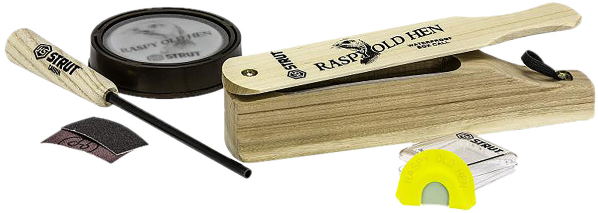 HS Strut HSSTR06928 Raspy Old Hen Turkey Combo Box Call Glass Friction and Diaphragm