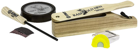HS Strut HSSTR06928 Raspy Old Hen Turkey Combo Box Call Glass Friction and Diaphragm