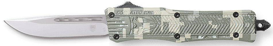 CobraTec CTK-1 Small 2.75" OTF Knife Drop Point Plain D2 Blade Digital Camo Alloy Handle