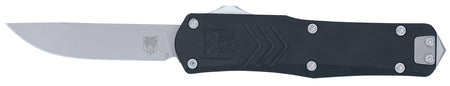 CobraTec FS-X Generation III Small OTF Knife 2.75" Stonewashed D2 Drop Point Blade Black Handle