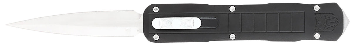CobraTec Knives Raptor 3.13" Out-the-Front Dagger Plain D2 Steel Black Aluminum Handle